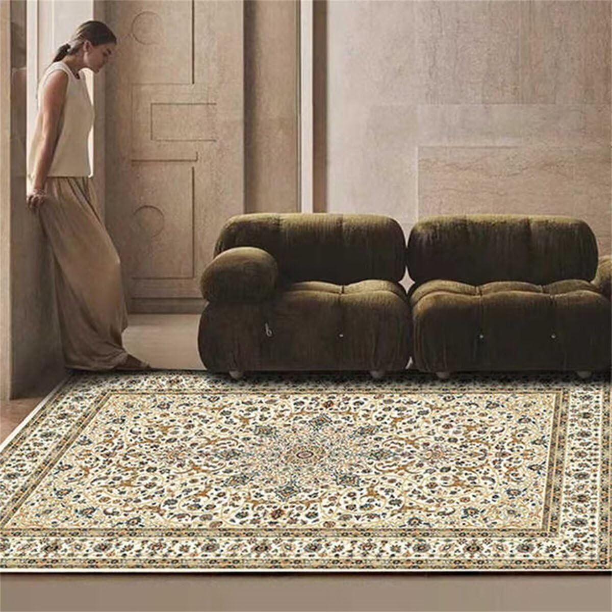 Tapis de salon 180x250cm rectangulaire pour décoration de couloir et chambre moderne