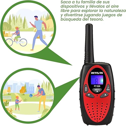 Miniatura 6 de Retevis RT628 Walkie Talkies para niños, juguetes de regalo para niños y niñas de 6 a 12 años, radio de 2 vías de largo alcance 22 canales VOX