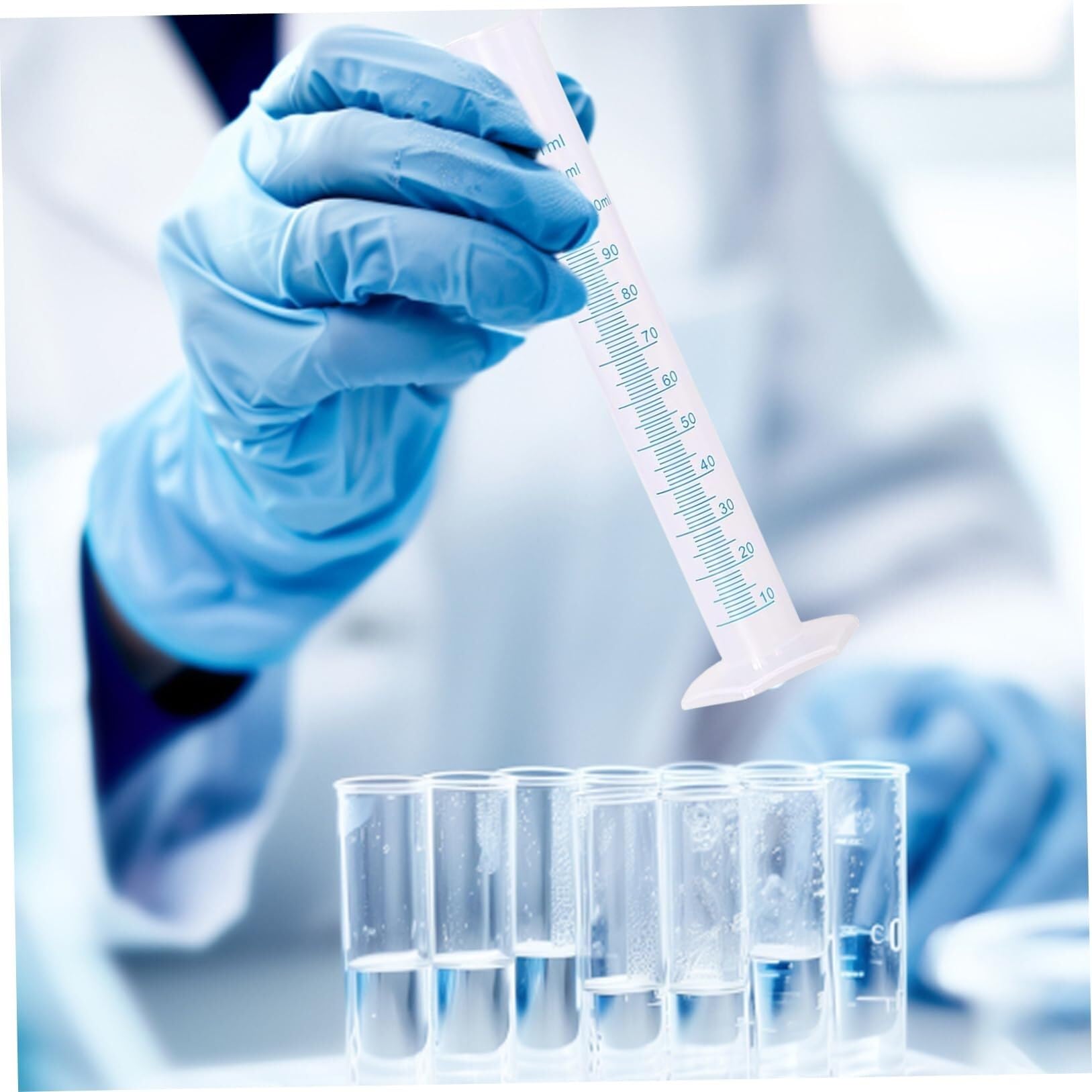 Probeta de Laboratorio para Ciencias, Cilindro Graduado de plástico de 100 ml, 6,9x24,6 cm, for Uso en el hogar de Laboratorios de Ciencias(500ml)