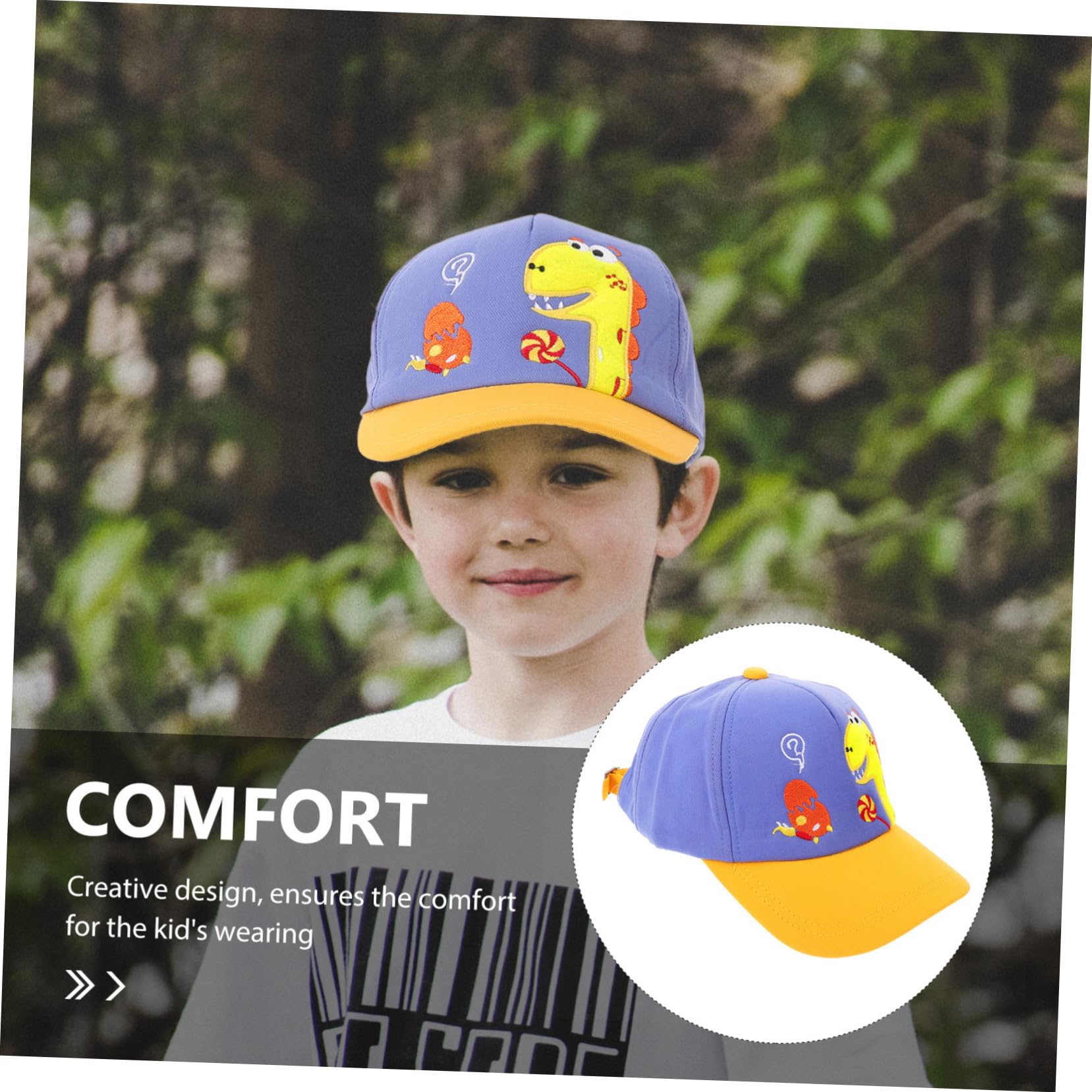 LIFKOME Cappello Dinosauro i Bambini Hanno raggiunto Il Picco Cappelli da Sole per Light lumino Kid Cappello Baseball Cappellino da Baseball Berretto con Visiera all'aperto Tela Blue