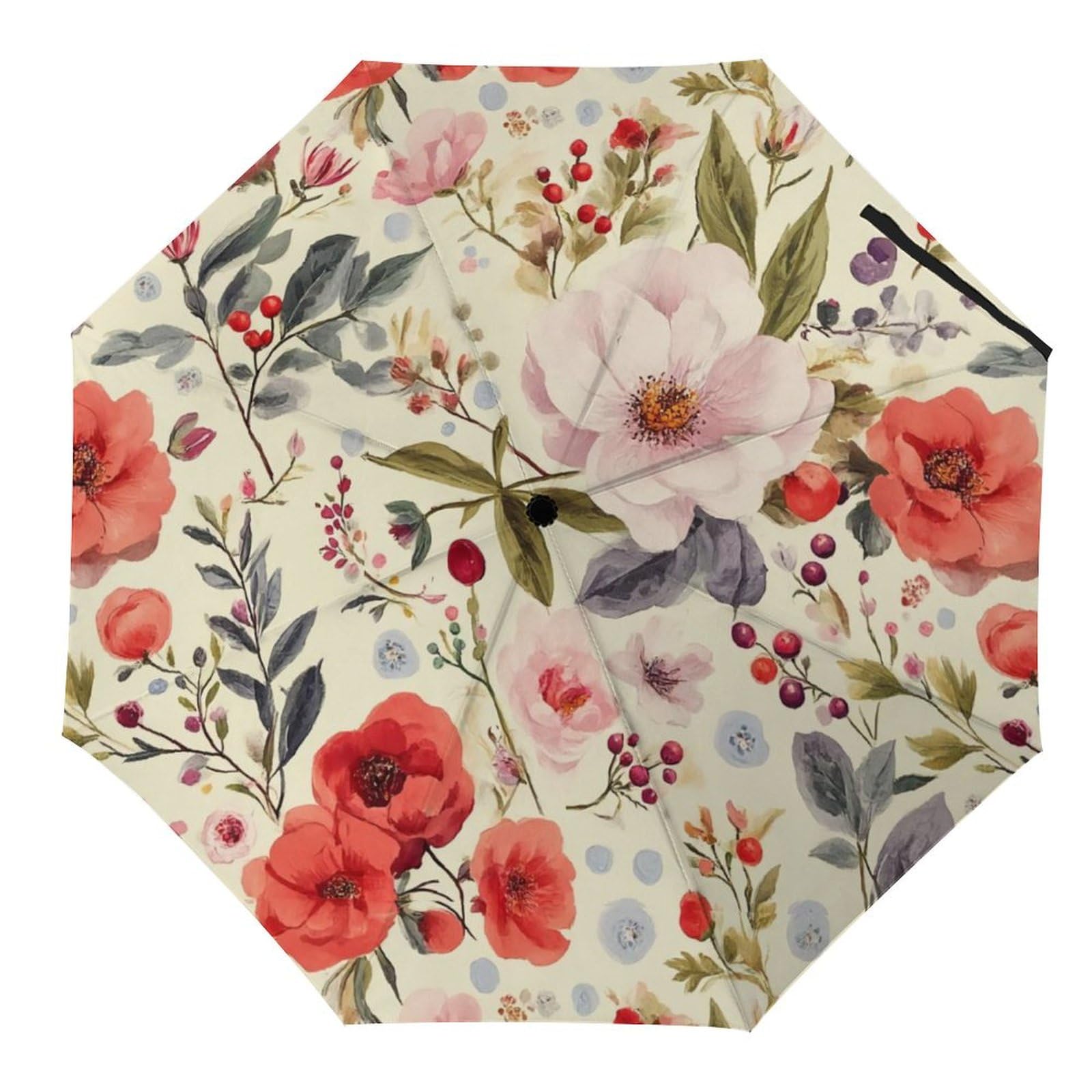 Skull Travel Umbrella Rock And Roll Skeleton Bone Windproof Compact Automatic Open/Close Folding Rain Umbrellas Sugar Candy Skull Day of Dead