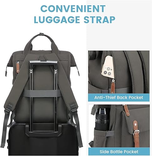Miniatura 3 de LOVEVOOK Mochila para computadora portátil para mujer, mochila para profesores, enfermeras, trabajo, viajes, mochila para computadora, 15,6 pulg.,