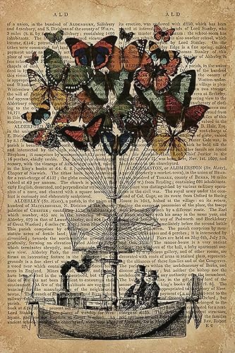 Rompecabezas de 1000 piezas de mariposa vintage dirigible rompecabezas educativo juego familiar regalo para adultos y niños, perfecto para la