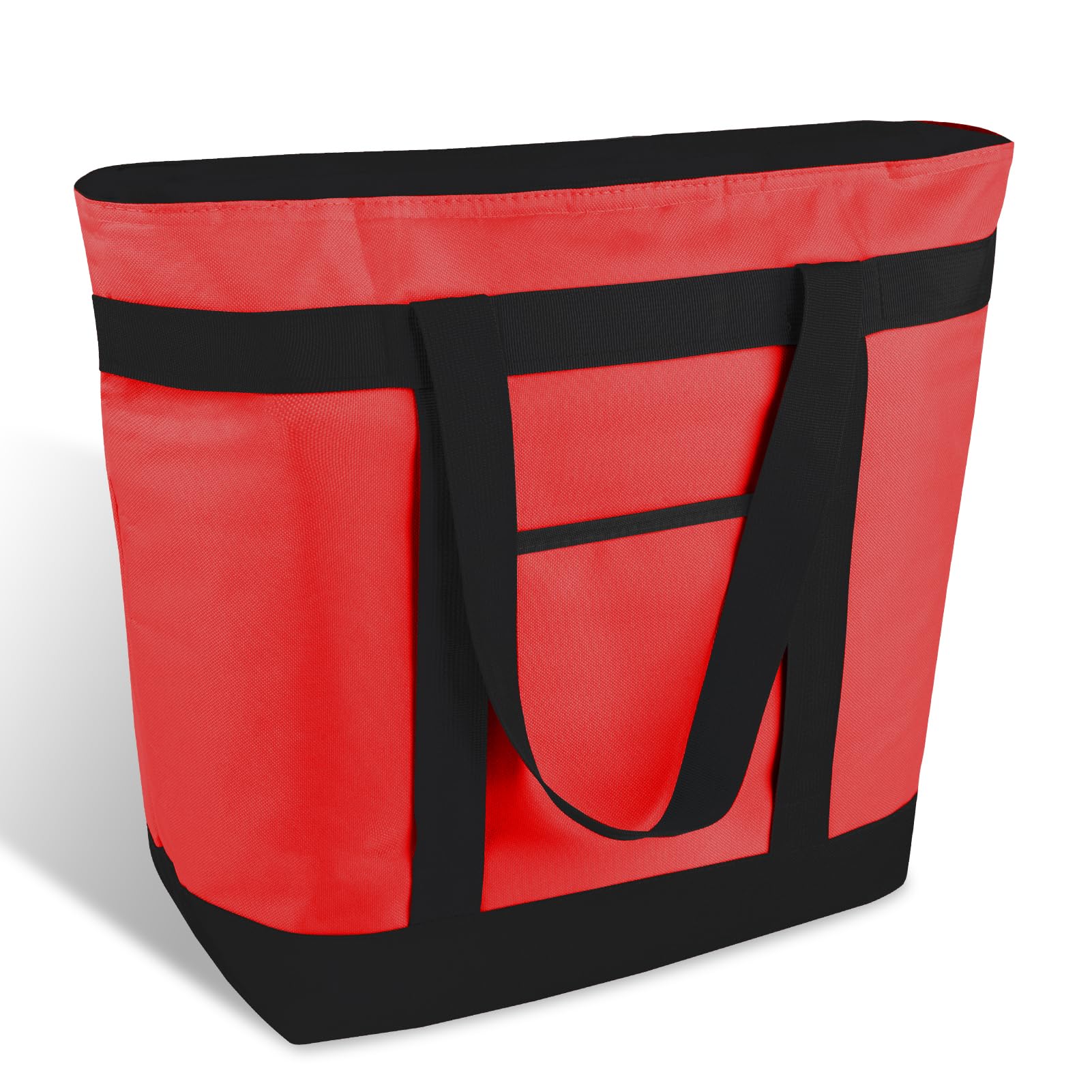 mosago Insulated Grocery Tote Bags, Large Reusable Cooler Bags with Zipper, Leakproof Thermal Shopping Bags for Food Delivery, Beach, Travel, Uber