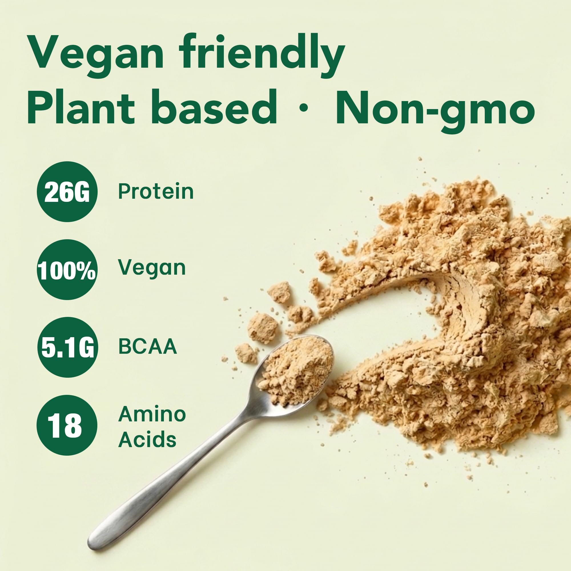 Zammex Organic Pea Protein Powder, 26g Protein, BCAA, Plant Based 100% Vegan Pea Protein, Gluten Free, Keto Friendly, Unflavored 2.62lbs — Amazon image 4