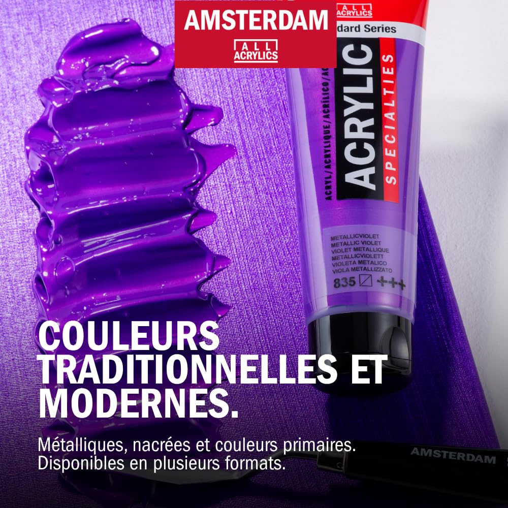 Amsterdam Acrylfarben Profi Set – 73 x 20 ml Acrylfarben + 3er Pinselset (Größen 4, 8, 16) | Künstler Acrylfarben Set für Leinwand, Malerei, Mixed Media & Einsteiger