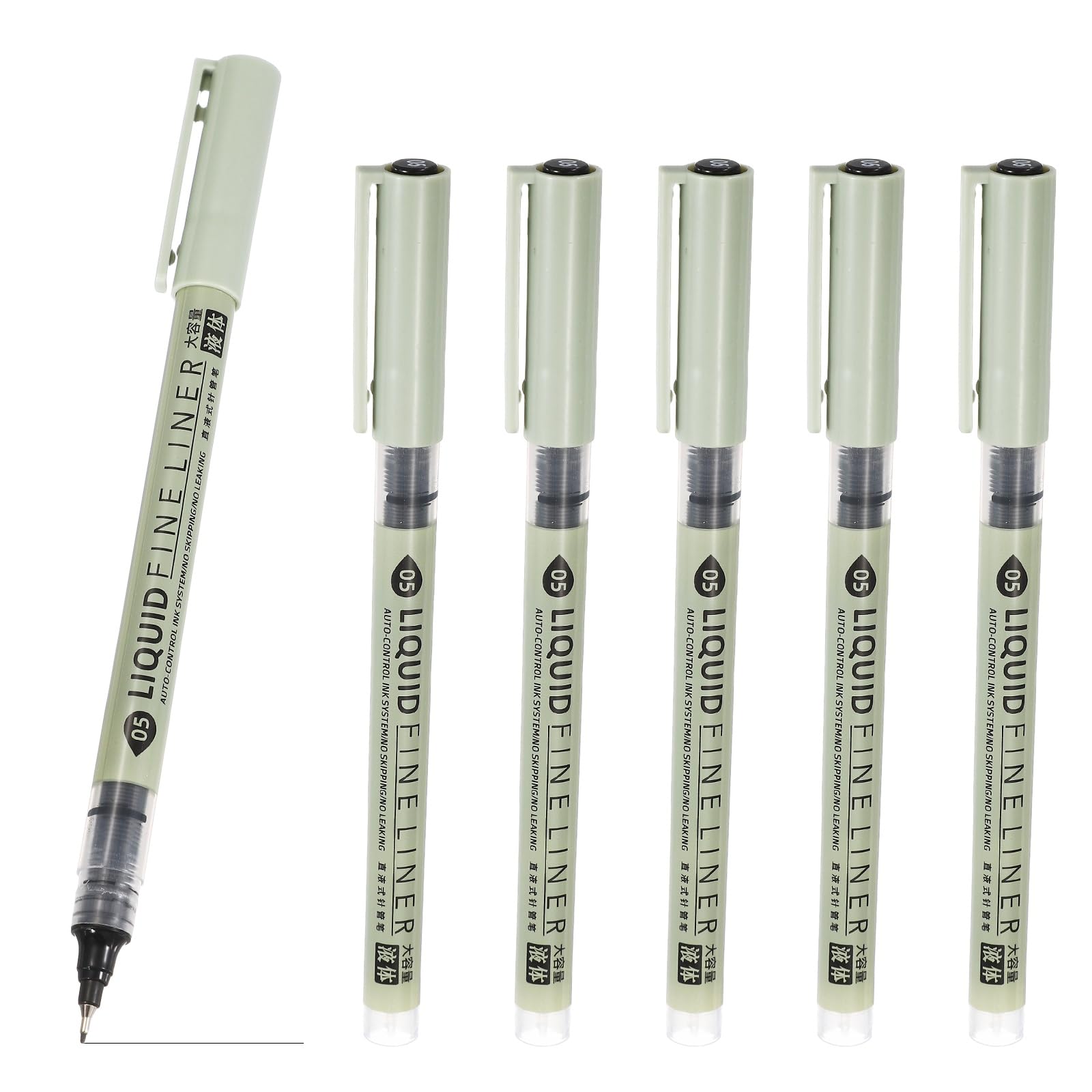 PATIKIL Fineliner Pens, 6 Pcs Black 05 0.45mm Fineliner Marker Waterproof Ink Archival Drawing Pens Watercolor Art Supplies Set for Sketching Journaling Scrapbooking Artist Illustration