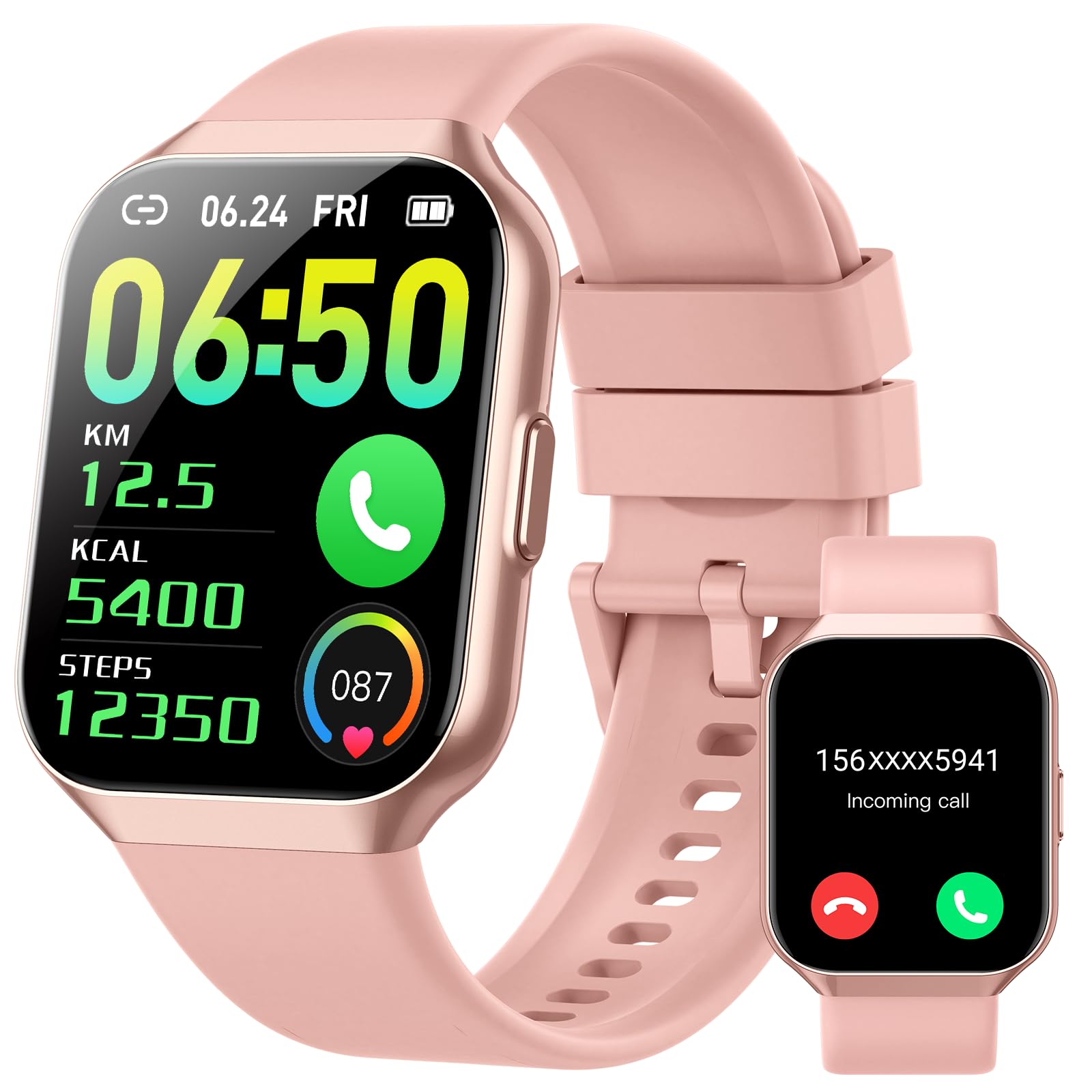 Hendari Smartwatch Uomo Donna, 1.96" Orologio Smartwatch con Effettua/Risposta Chiamate, 140+Modalità Sportive Impermeabile IP68, Smart Watch con Monitoraggio del SpO2/Sonno/Contapassi per IOS/Android