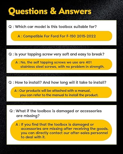 Miniatura 6 de OCPTY Caja de almacenamiento con cerradura para caja de camioneta lateral del pasajero, compatible con Ford F-150 2015-2022 | Caja de almacenamiento