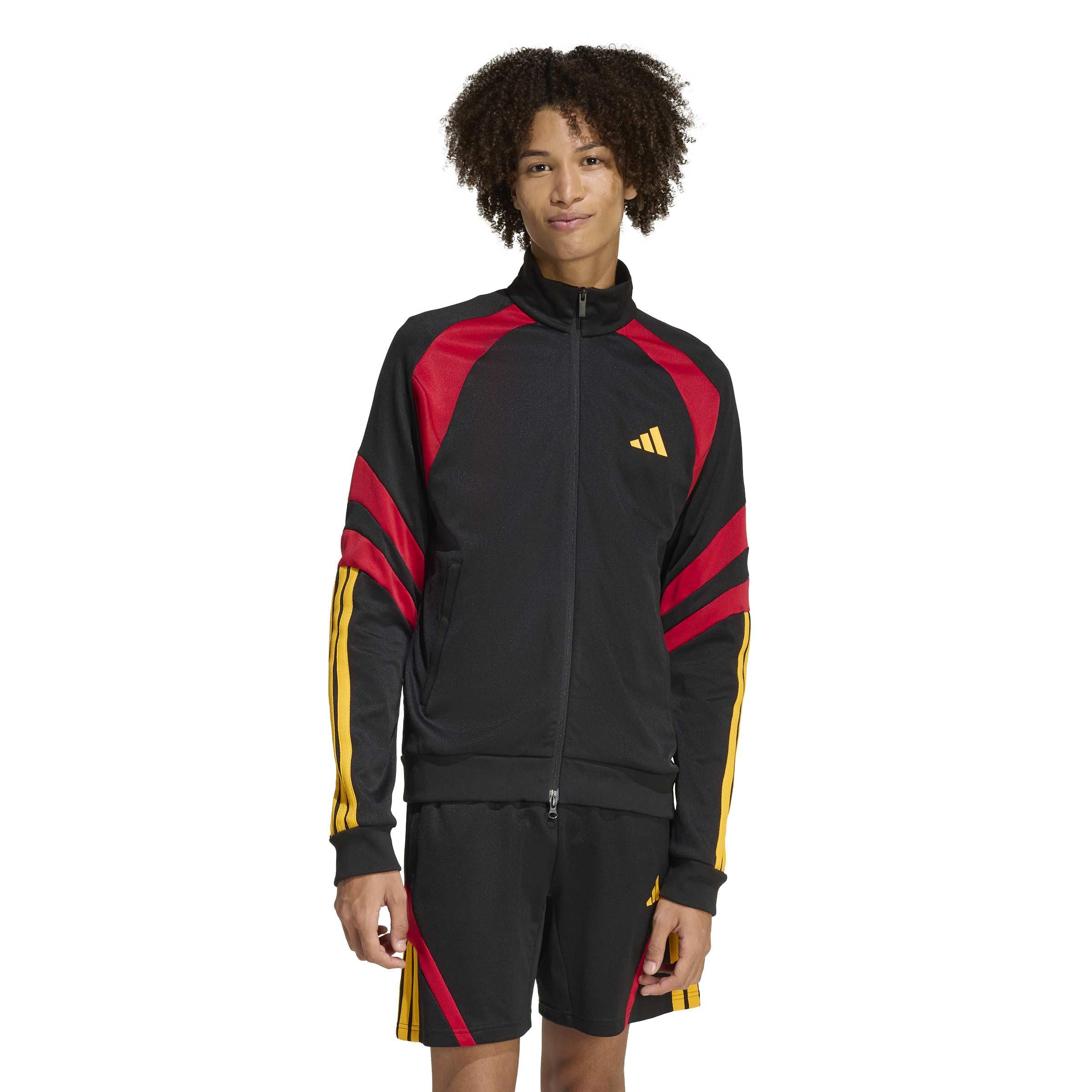 adidas Men's Germany World Cup 2026 Apparel Track Top Black/Team Power Red/Collegiate Gold Large Tall