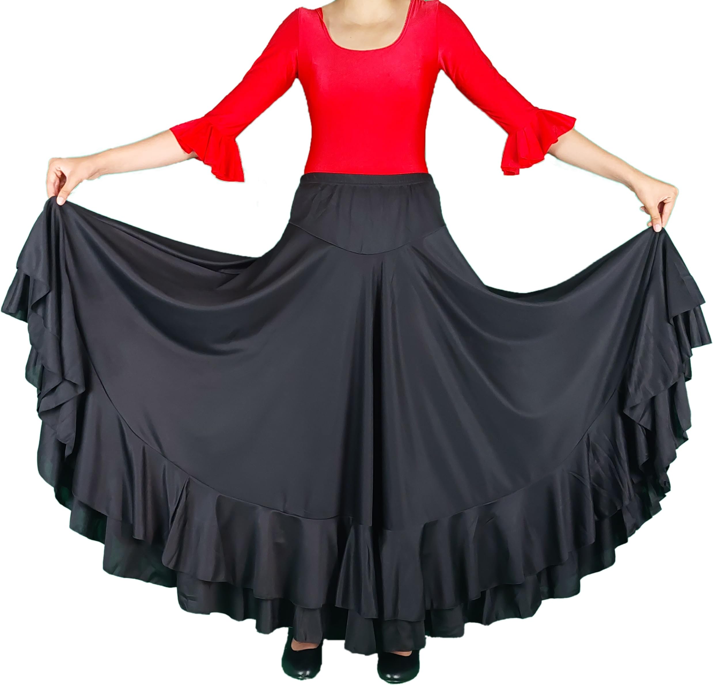 Jupe Flamenco de Danse Flamenca Gitane andalouse Noir Adulte