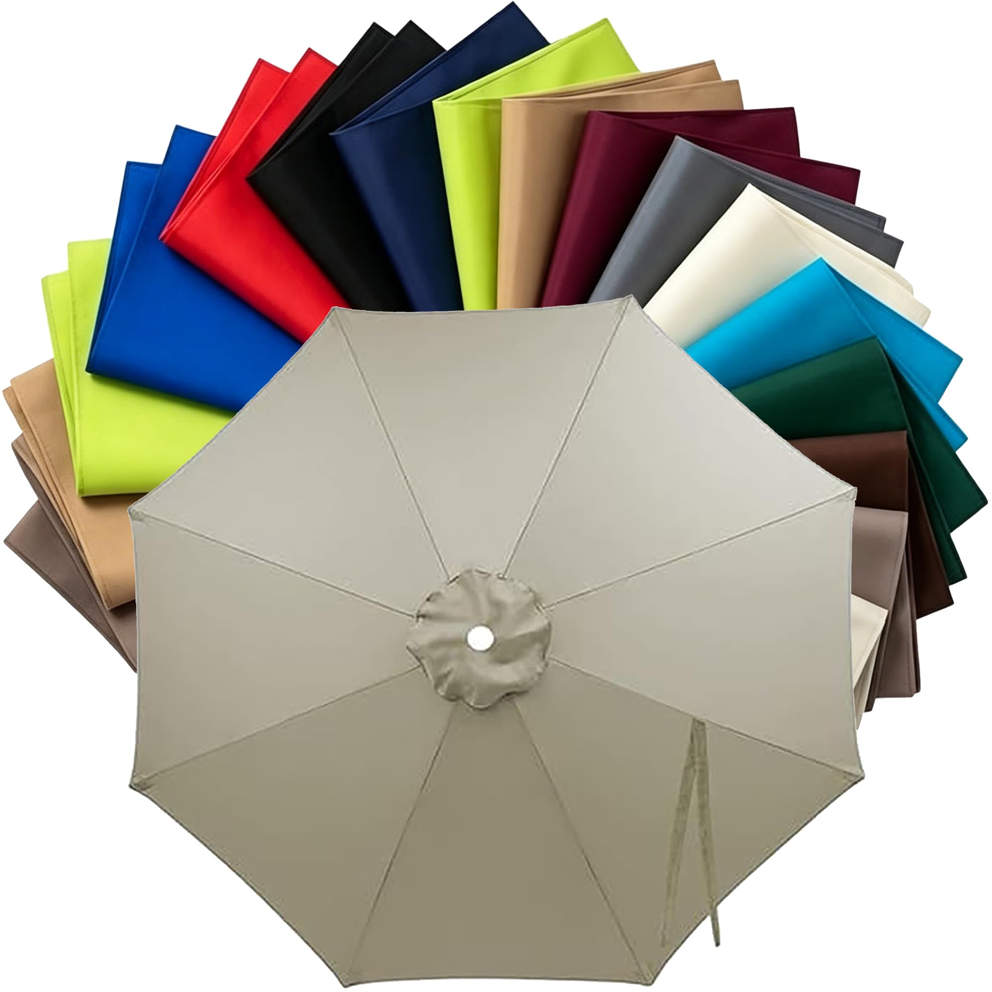 EYKWKB Patio Replacement Parasol Cover 6/8 Arms, Umbrella Replacement Parasol Canopy, Replacement Parasol Fabric Standby Cover, Umbrella Cover for Garden Yard Patio Deck (Canopy Only)