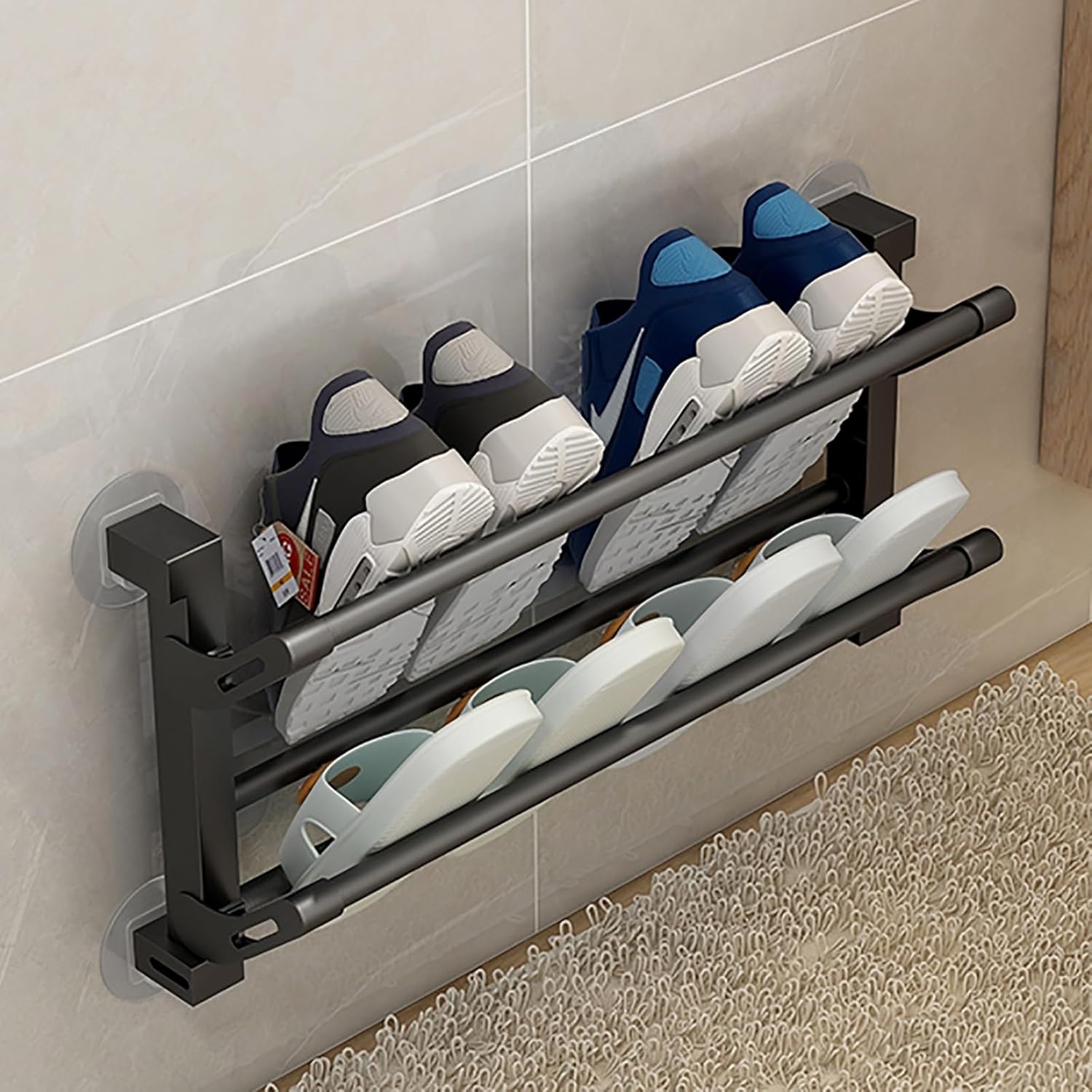 Shoe Rack Wall Shoe Rack, Folding Shoe Rack, Entryway Shoe Rack, Hidden Shoe Rack (Color : A, Size : 50cm)