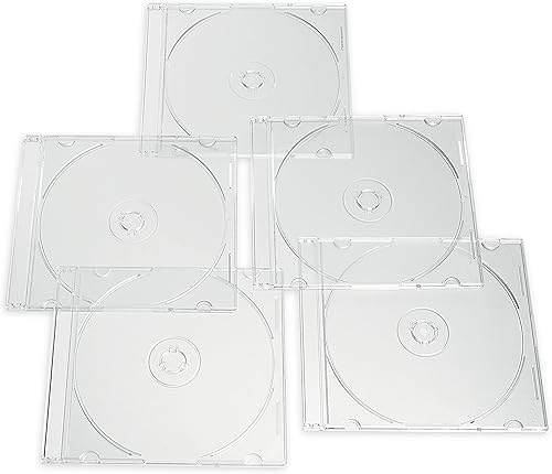Verbatim - Estuches para CD, DVD y Blu-Ray transparentes, delgados, 5.2 mm  Paquete de 25