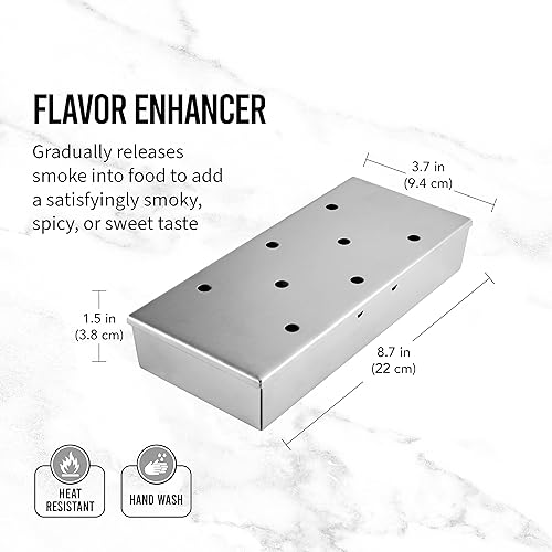Miniatura 2 de Hoan 5275949 Caja de ahumador de barbacoa, acero inoxidable