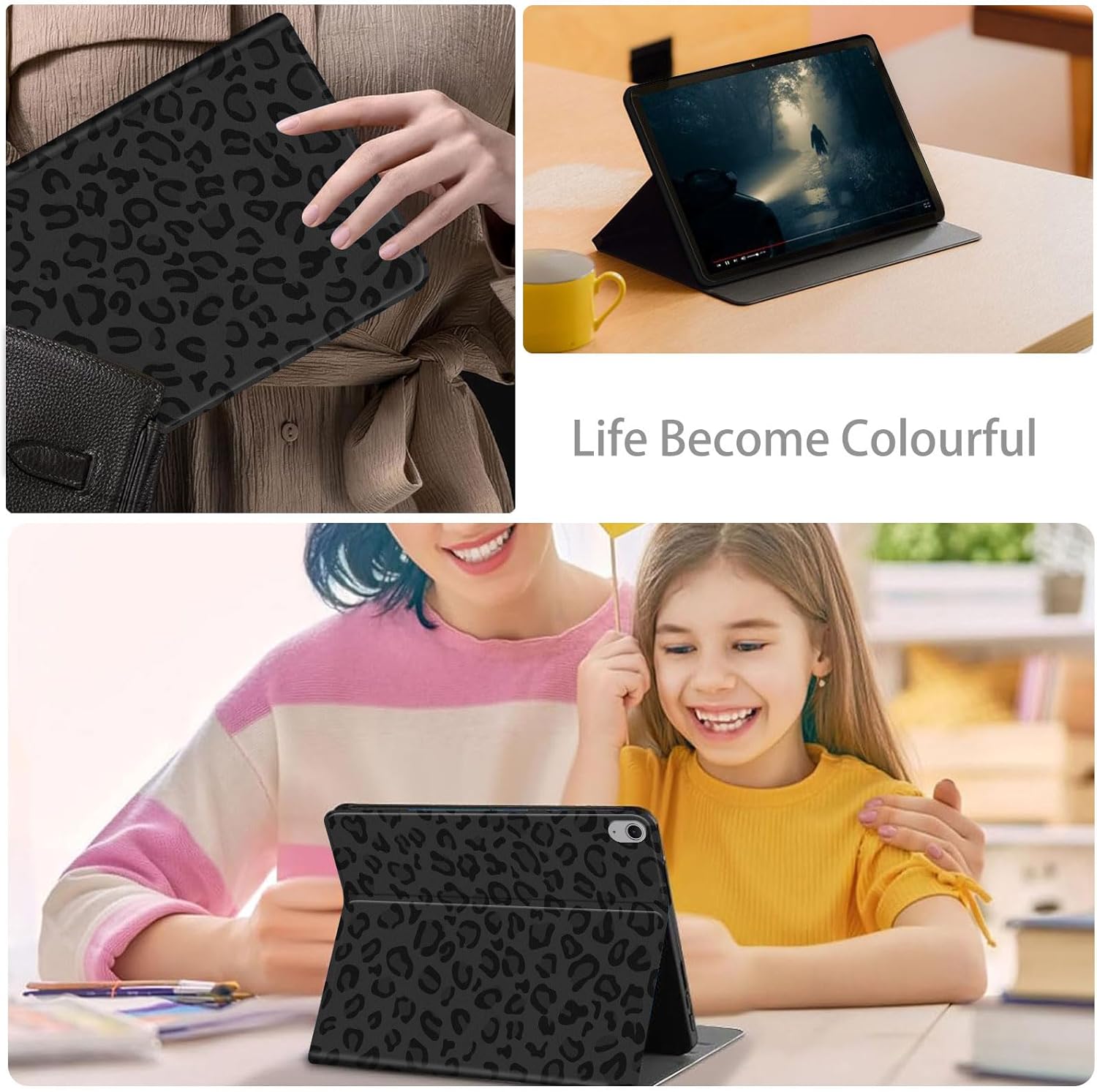 Case for iPad (A16) 11th Generation 11 Inch 2025/iPad 10th Generation 10.9 Inch 2022, Slim PU Leather Folio Stand Cover with Auto Wake/Sleep, Leopard Print