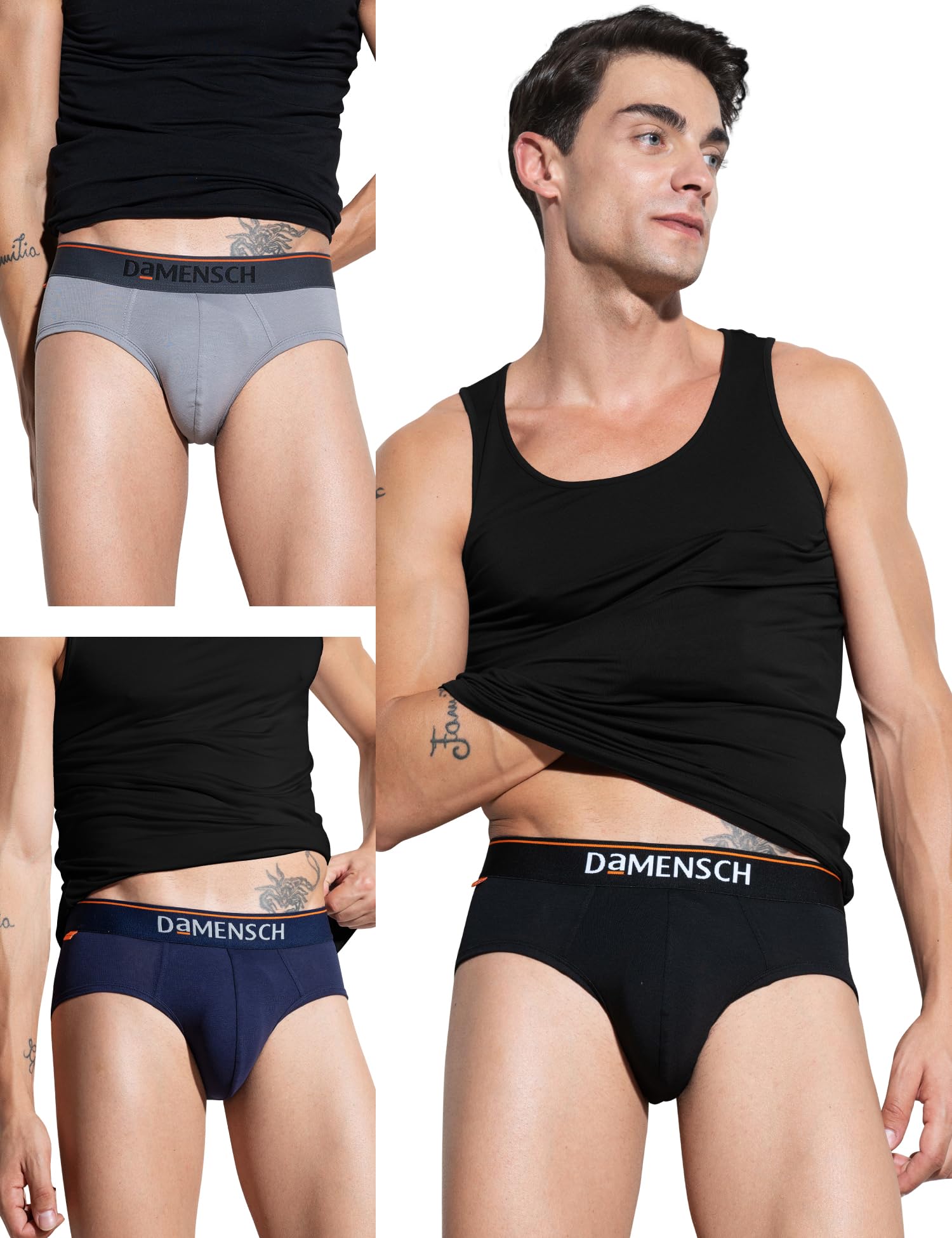 DAMENSCH Deo-Cotton Printed Underwear Breathable Inner for Men Cotton Briefs Pack No-Marks Waistband Moisture Wicking