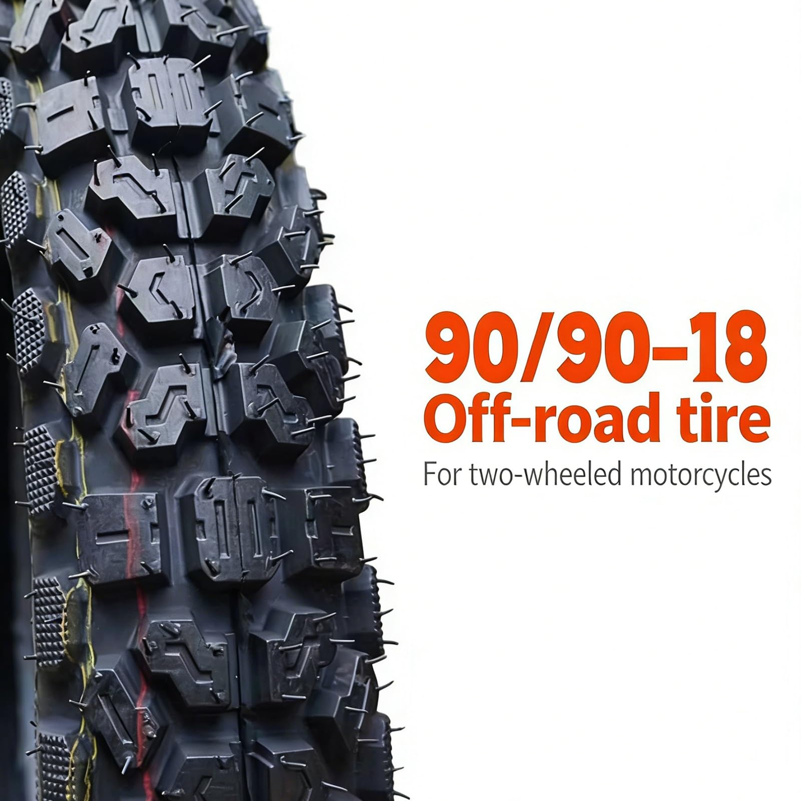 90/90-18 Opon, 90/90/18 Odporna na Przebicie, Profil Zębaty dla Motocykli Terenowych, ATV, Enduro, Wymiana Przedniego/Tylnego Koła, Wzmocniona Ściana Boczna