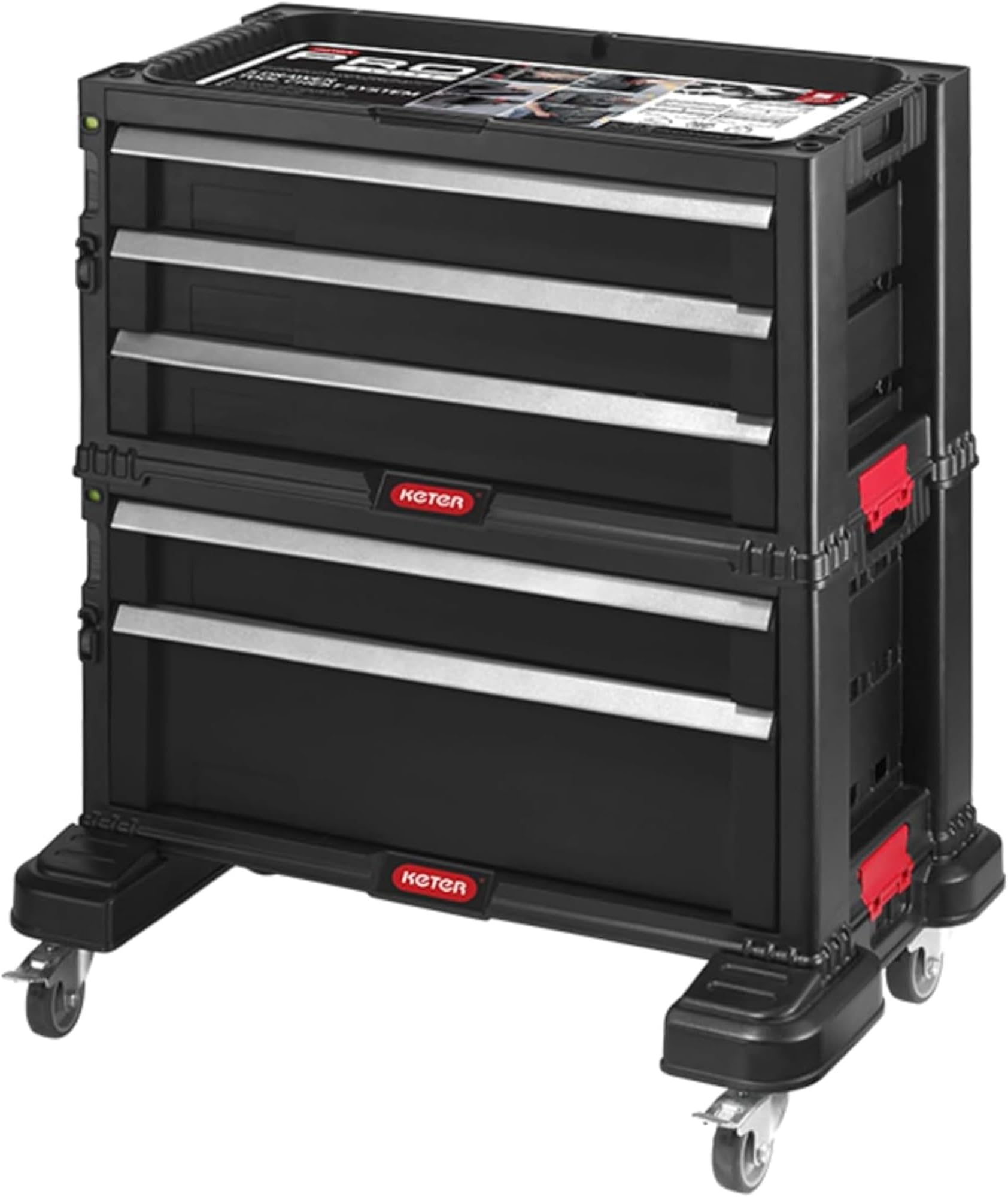 Keter 240762 5 Drawer Modular Garage & Tool Organizer, Black