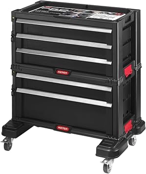 Keter 240762 5 Drawer Modular Garage & Tool Organizer, Black