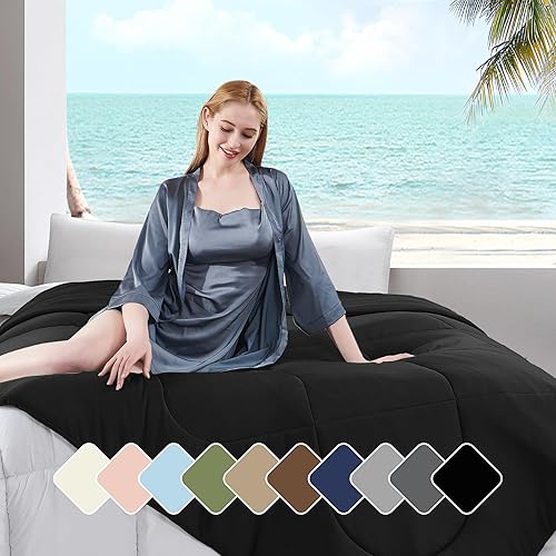 Miniatura 1 de UNIKOME Mantas refrescantes de hielo para personas que duermen con calor  Manta reversible suave de punto gofre para verano Q-Max 0.4 tamaño King,