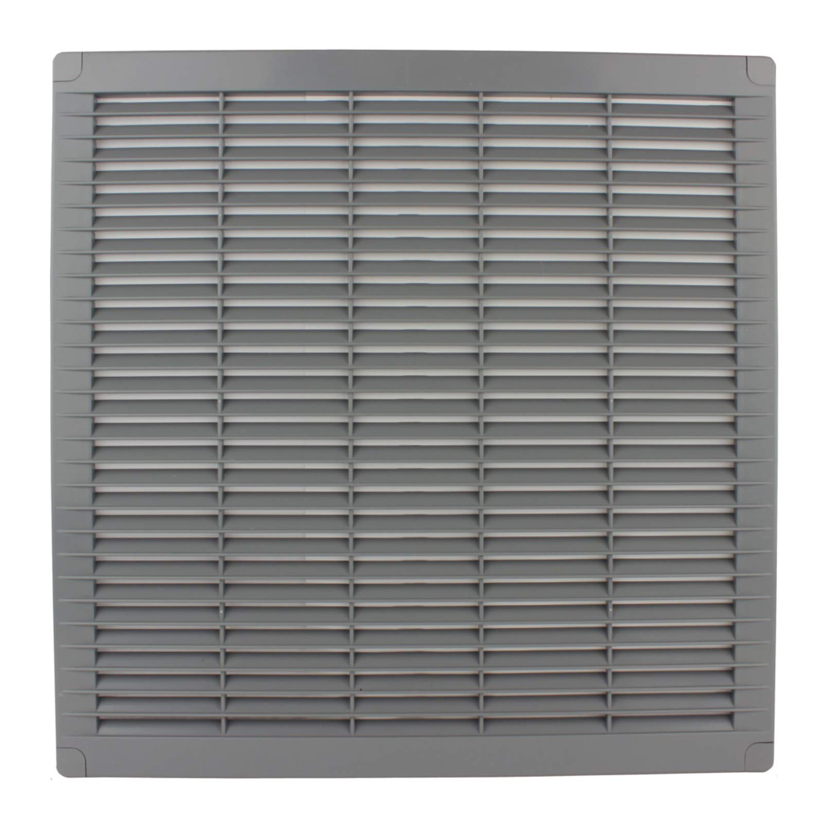 VONLIS® Ventilation Grille, Exhaust Grille, Lamellar Grille, Insect Protection, Plastic, Square, 350 x 350 mm, Grey