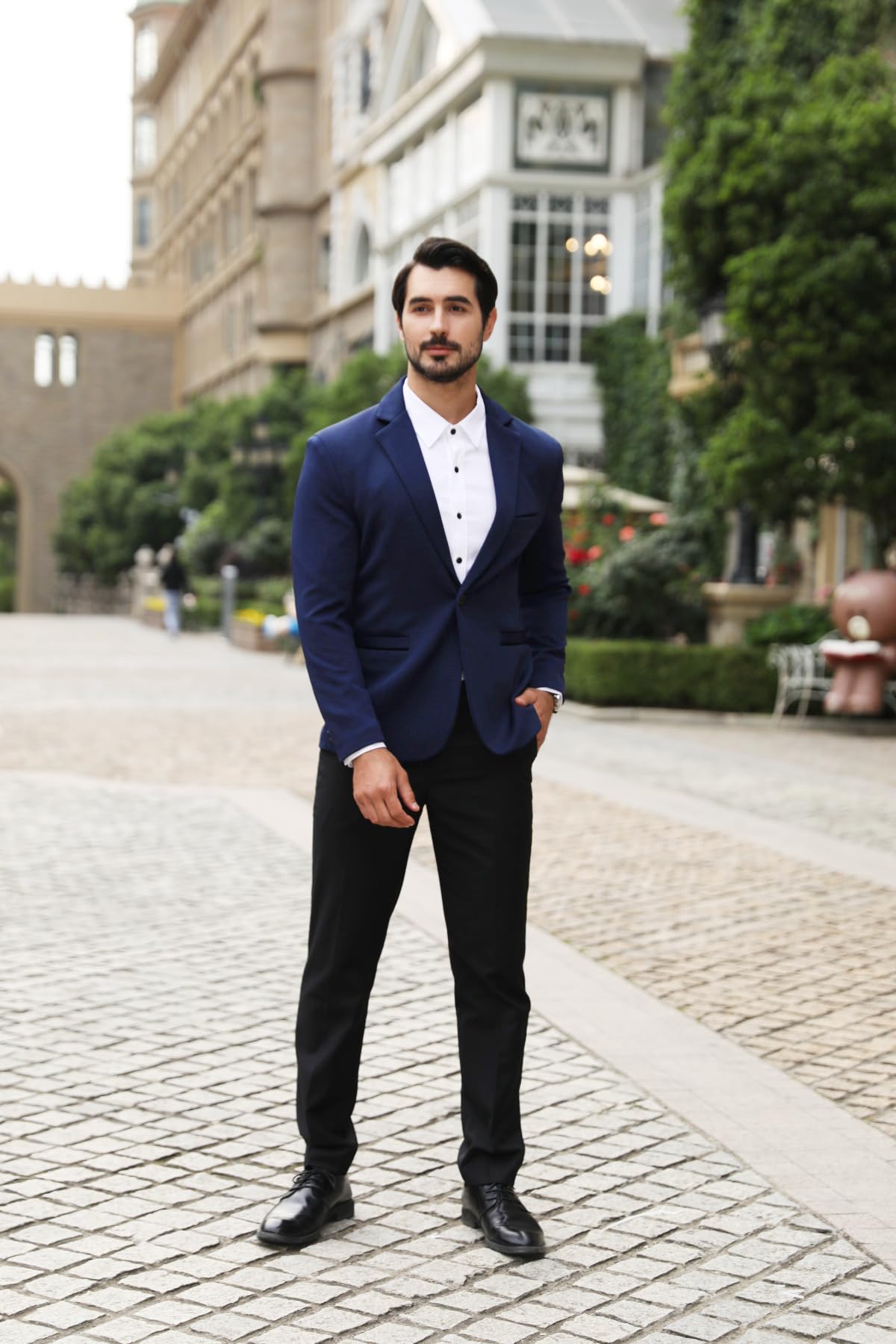 Allthemen Abito da Uomo 2 Pezzi Completo da Uomo Slim Fit Abito da Sposa con Un Bottone Elegante