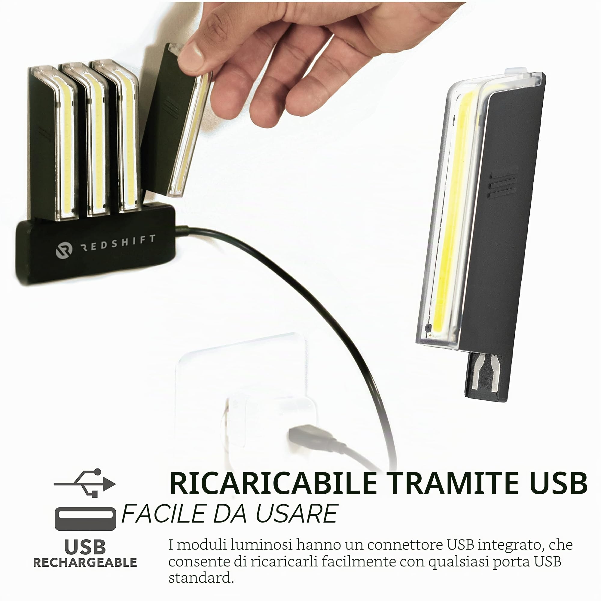 Luce per bicicletta LED REDSHIFT ARCLIGHT, Luce anteriore-posteriore della bici per la guida diurna e notturna, durata della batteria 36+HR, accensione/spegnimento automatico, USB, ultra luminosi