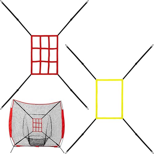 Leyndo 2 unidades de objetivos de ataque ajustables para red de béisbol, práctica de lanzamiento, golpeo, zona de golpe, precisión completa y 9