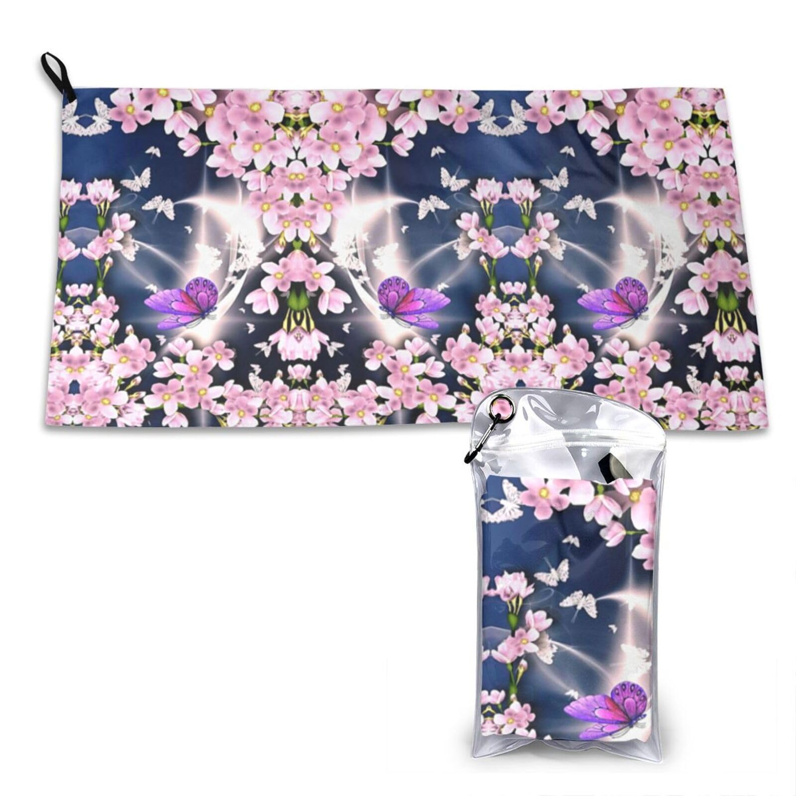 WXWJSHMGC Flowers Butterfly Print Cooling Towel, Gym Towel,Cooling Towels For Neck, Soft Breathable Travel Cool Towel,Sports Towels For Gym,Camping