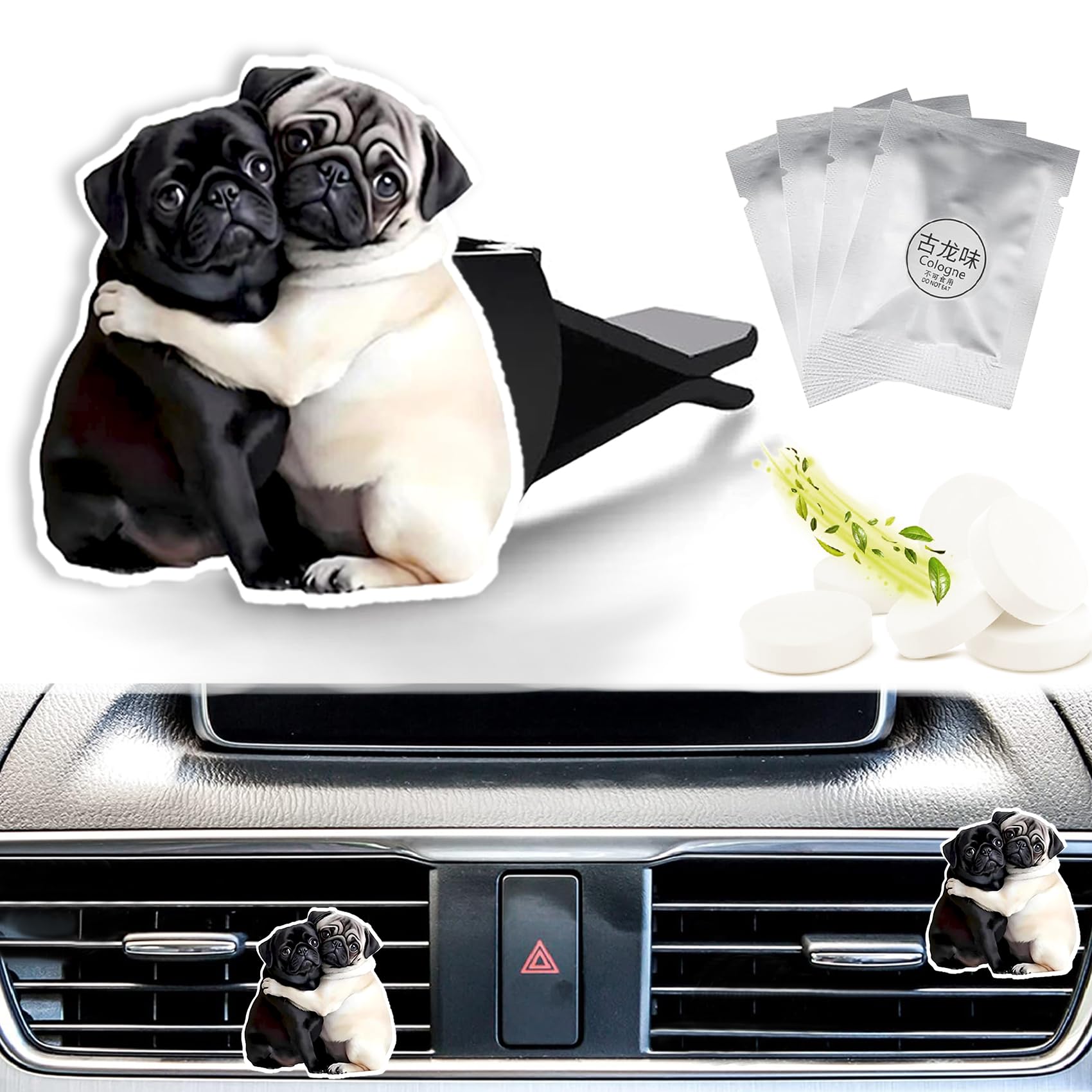 Pug Dog Car Vent Air Freshener Clips Scented Air Conditioner Clip
