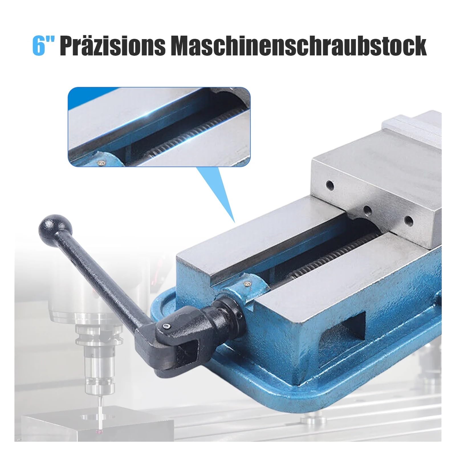 6-calowe, Wytrzymałe Szczypce Do Frezarki Stołowej, Siła Zacisku 29 KN, Szerokość Szczęk 160 Mm, Warsztatu DIY Precyzyjna SiłA Zacisku