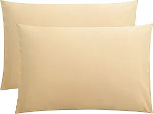 FLXXIE Microfiber Pillow Cases Queen Size Set of 2, Soft Pillowcases with Envelope Closure, Wrinkle Resistant Pillow Covers, 20x30, Light Taupe