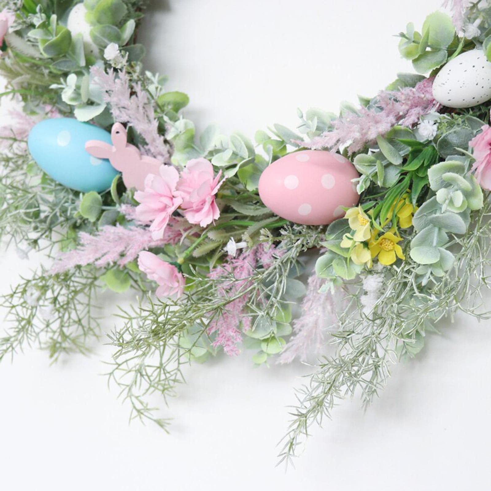 Ghirlanda di Fiori a Forma di Pasqua da 45 Cm da Appendere alla Porta D'ingresso, Perfetta per Le Feste in Stile Rustico.