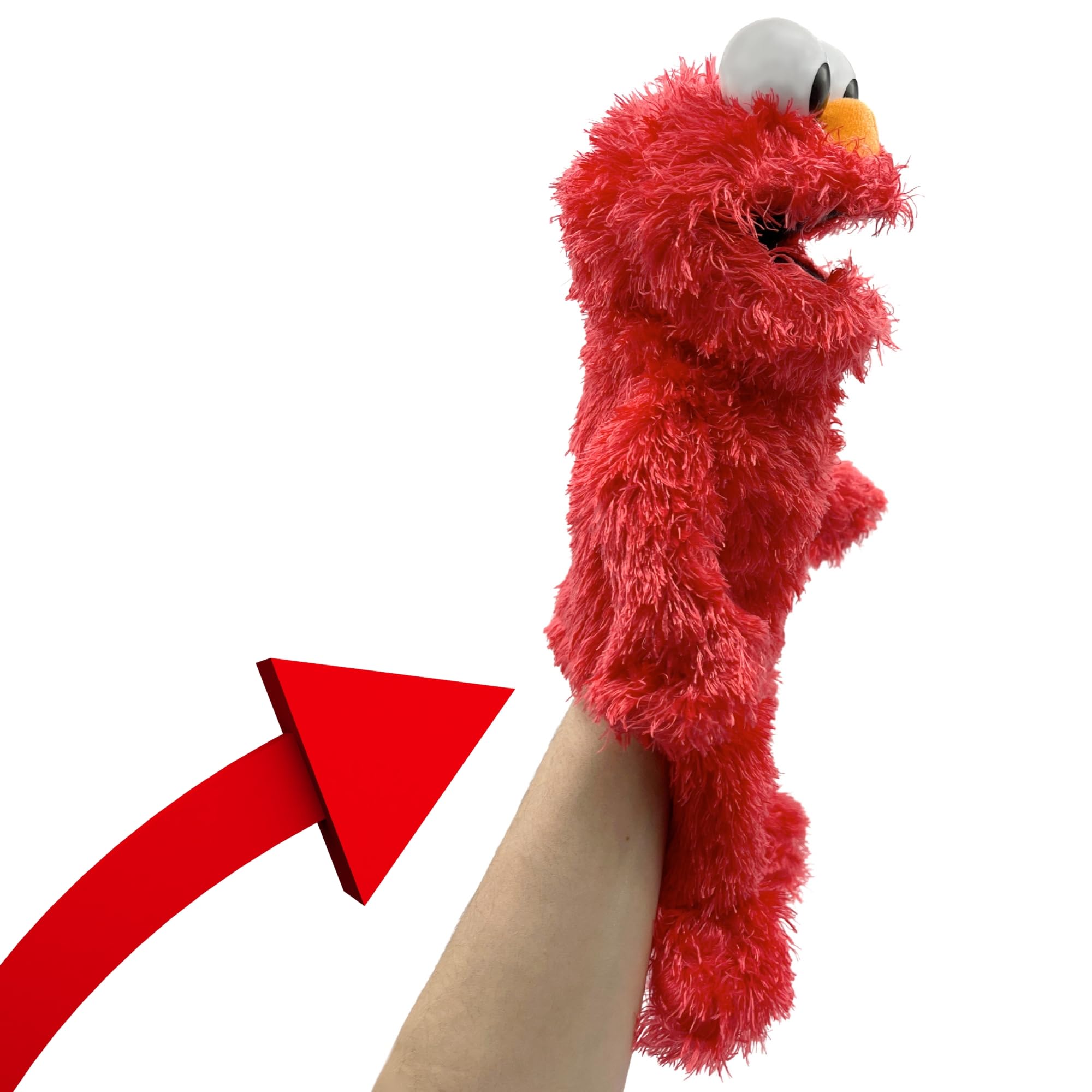 Marioneta Mano Peluche de Elmo, Títere de Mano, Finger Puppet, Marioneta Barrio Sésamo, Juguete Educativo, Material Algodón de Felpa y PP, Tamaño 30 cm, Diseño Elmo