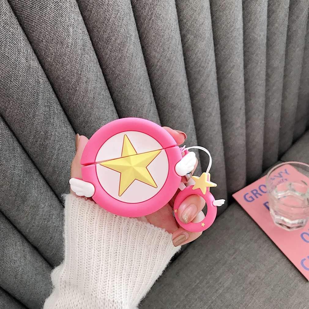 Airpods Pro Case,AKXOMY Magic Star Case with Airpods Pro,Cartoon Silicone Airpod Pro Cover Designer Skin Kawaii Funny Fun Cool Design Air pods Pro for Girls Ladies Kids Teens (Magic Star)