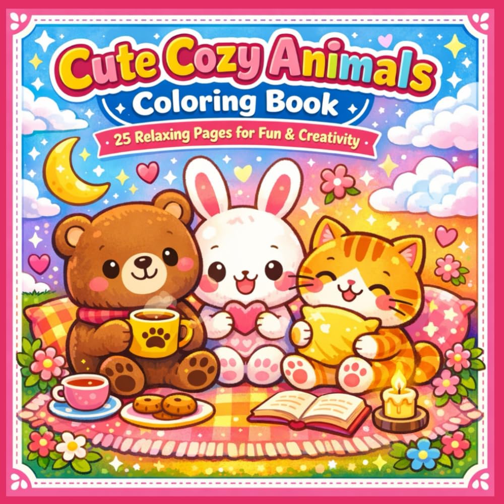 Cute Animal Coloring and Activity Book for Kids Ages 4–8: Easy Coloring Pages, Fun Activities, Mazes, and Creative Games for Kids Ages 4–8, the perfect gift