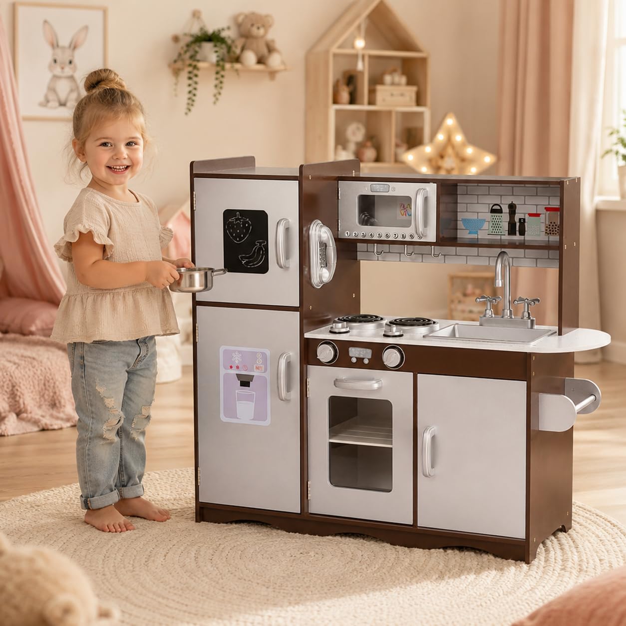 Baby Vivo Gra imitacyjna dla dzieci z planszą - Toni w kolorze brązowym