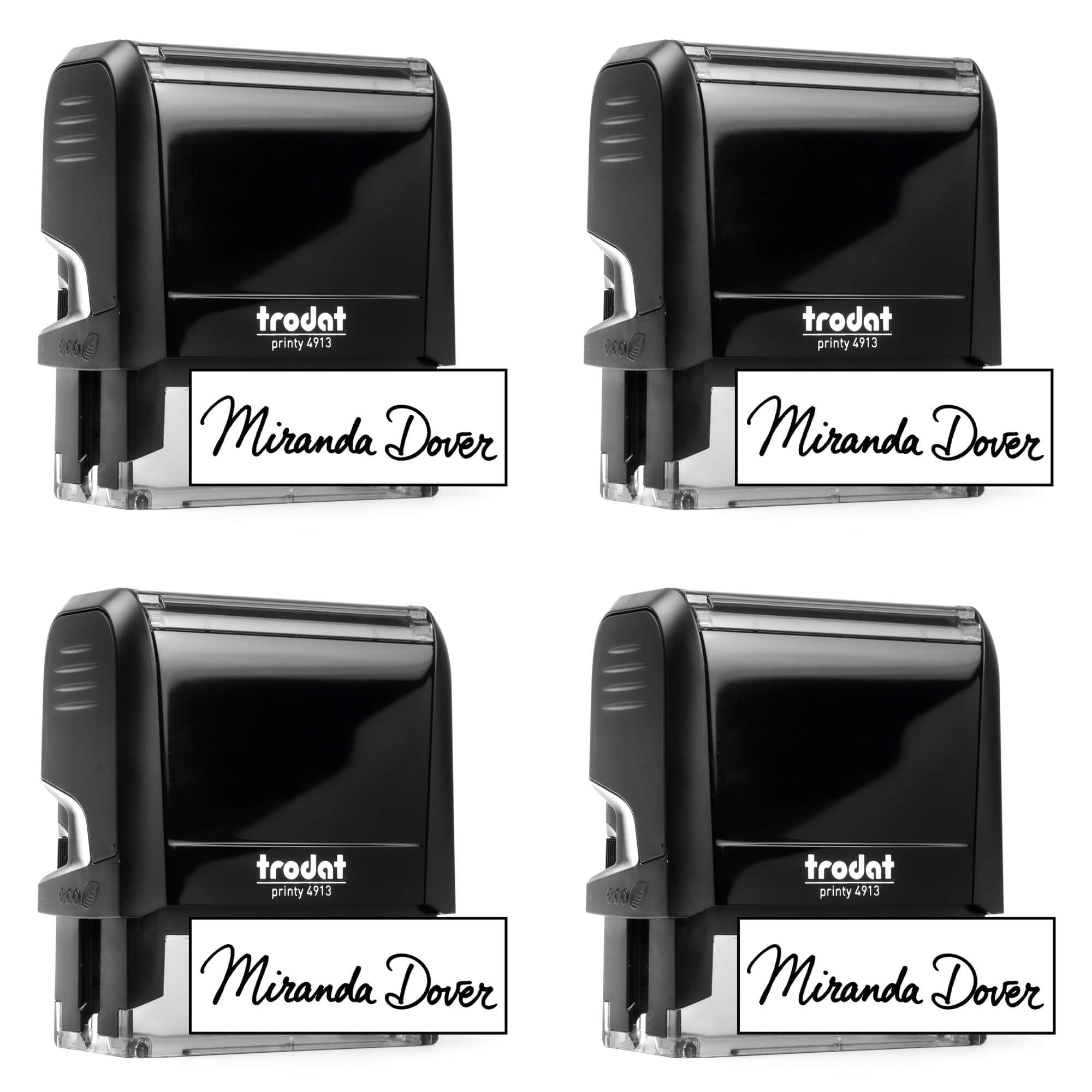 Custom Signature Stamp - Personalized Insignia - Self-Inking - Your Choice of 7 Ink Colors! (4, Large)