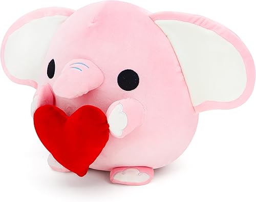 Miniatura 2 de Axolotl - Animal de peluche de ajolote de corazón de amor, regalo del día de San Valentín para novianovio de 10.8 pulgadas (amor-elefante)