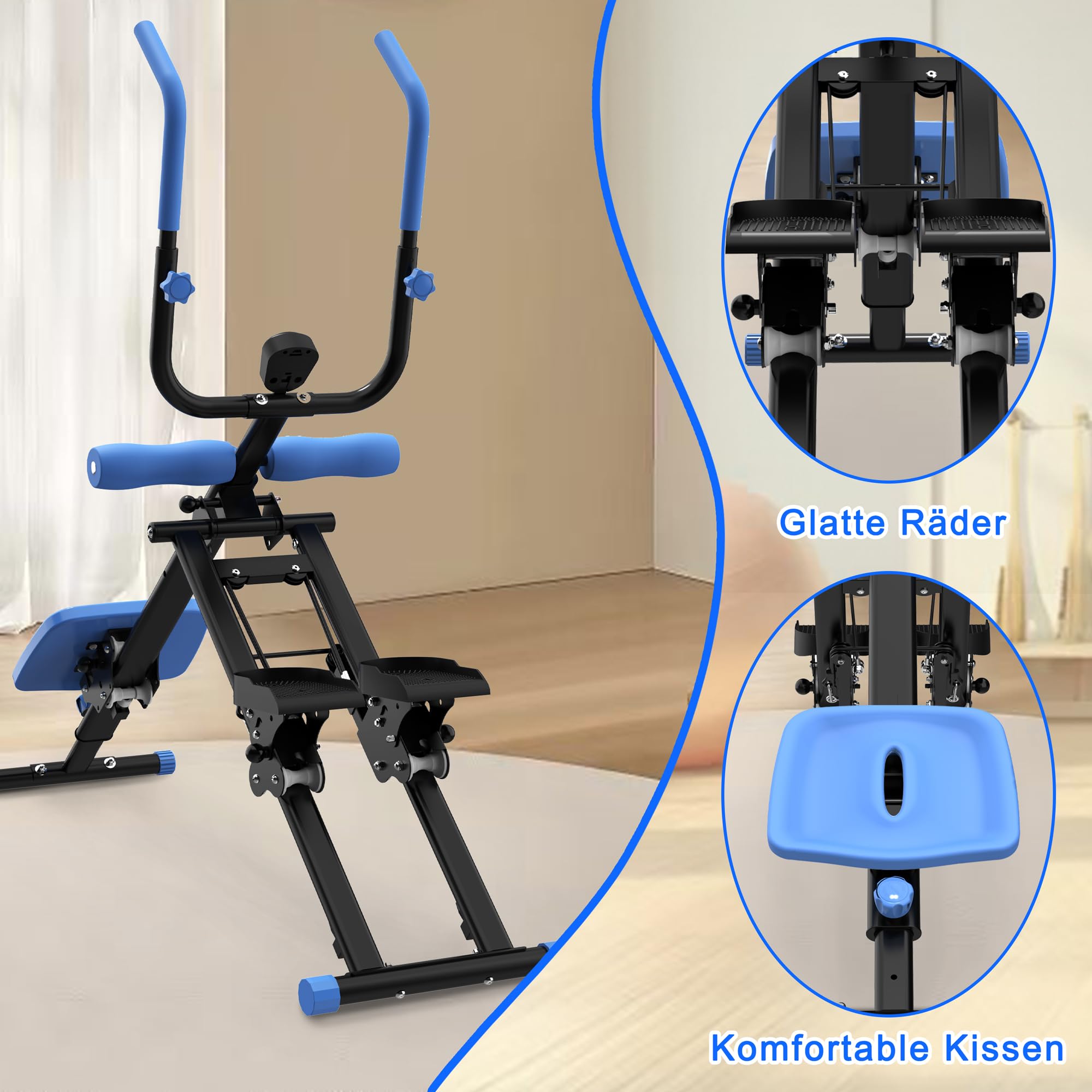 2 en 1 escaleras y abdominales – Máquina plegable multifunción para entrenamiento de cuerpo entero para gimnasio en casa