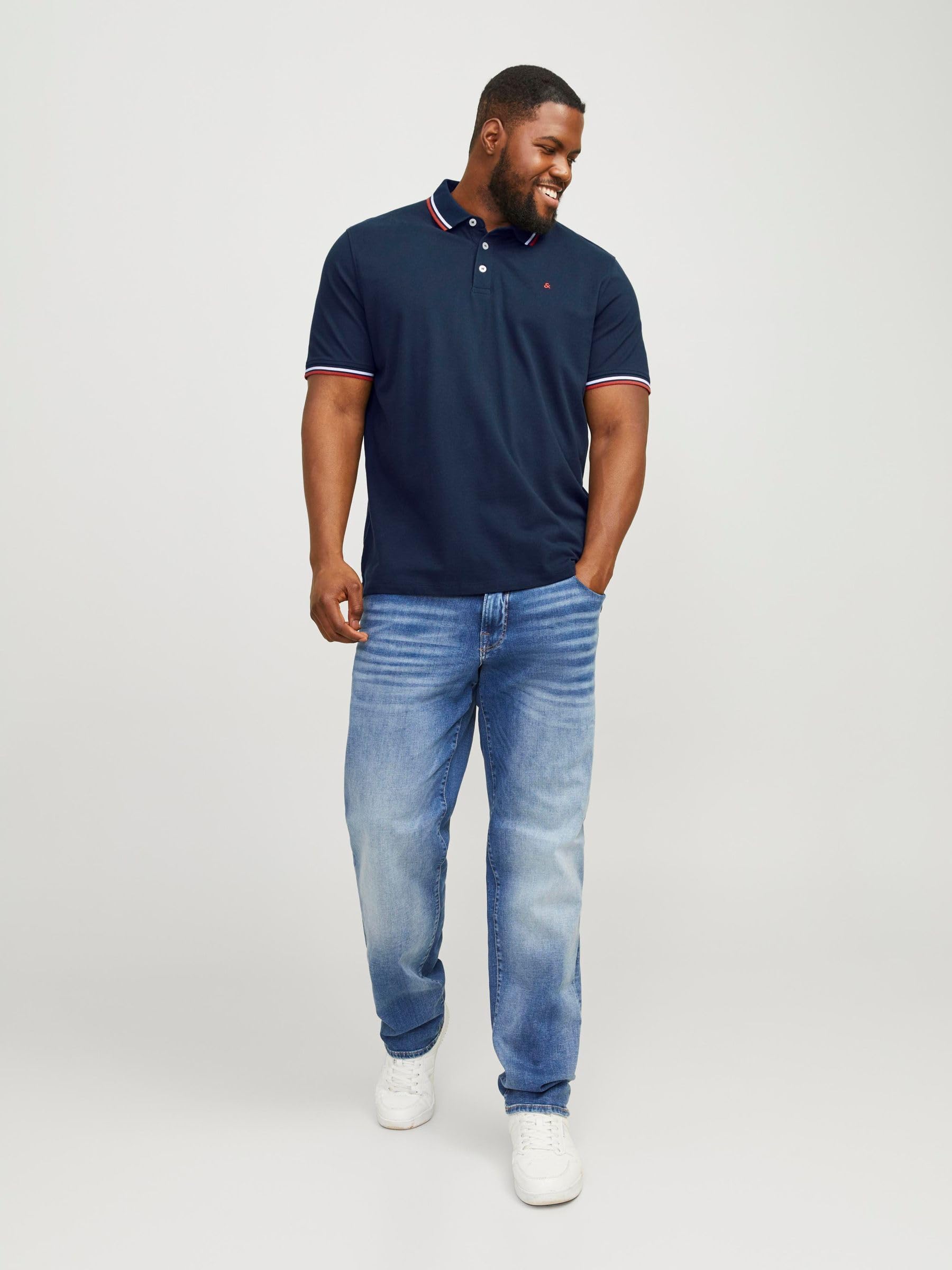 Jack & Jones Herren Jjepaulos Polo Ss Noos Polohemd (1er Pack) XXL Große Größen Navy Blazer - 3