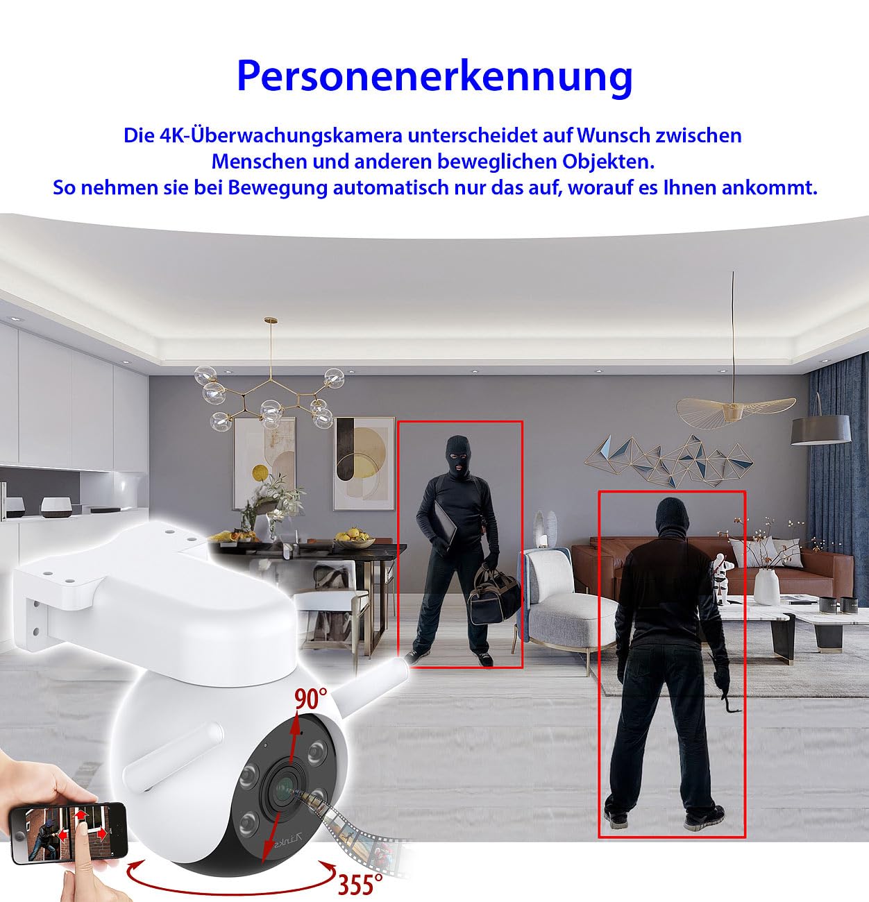 7links Camera: 2er-Set WLAN-Pan-Tilt-Outdoorkamera mit 4K-Auflösung, Farb-Nachtsicht (Überwachungskamera Outdoor, WLAN Kamera 4K, IP)