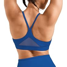 Womens Comfort Y Back Sports Bras - Medium Impact Supportive Workout Bra - Spaghetti Straps Yoga Bra Tops with Removable Pads