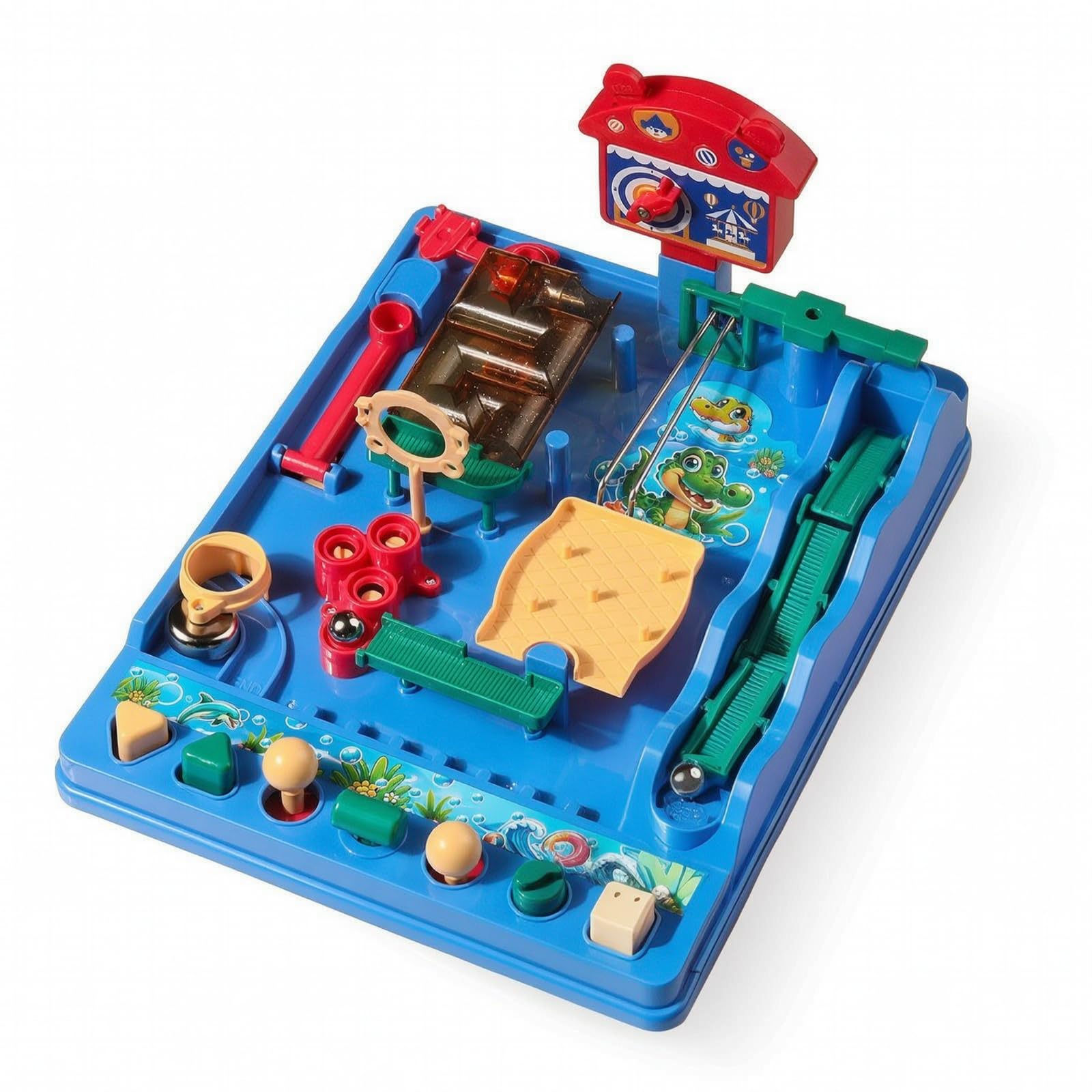 Gioco Aritmetico Gioco da Tavolo Biglie Puzzle Educativo Meccanica in Plastica per Competizione E Interazione Sociale Adatto per Bambini Casa Aula, Water Adventure