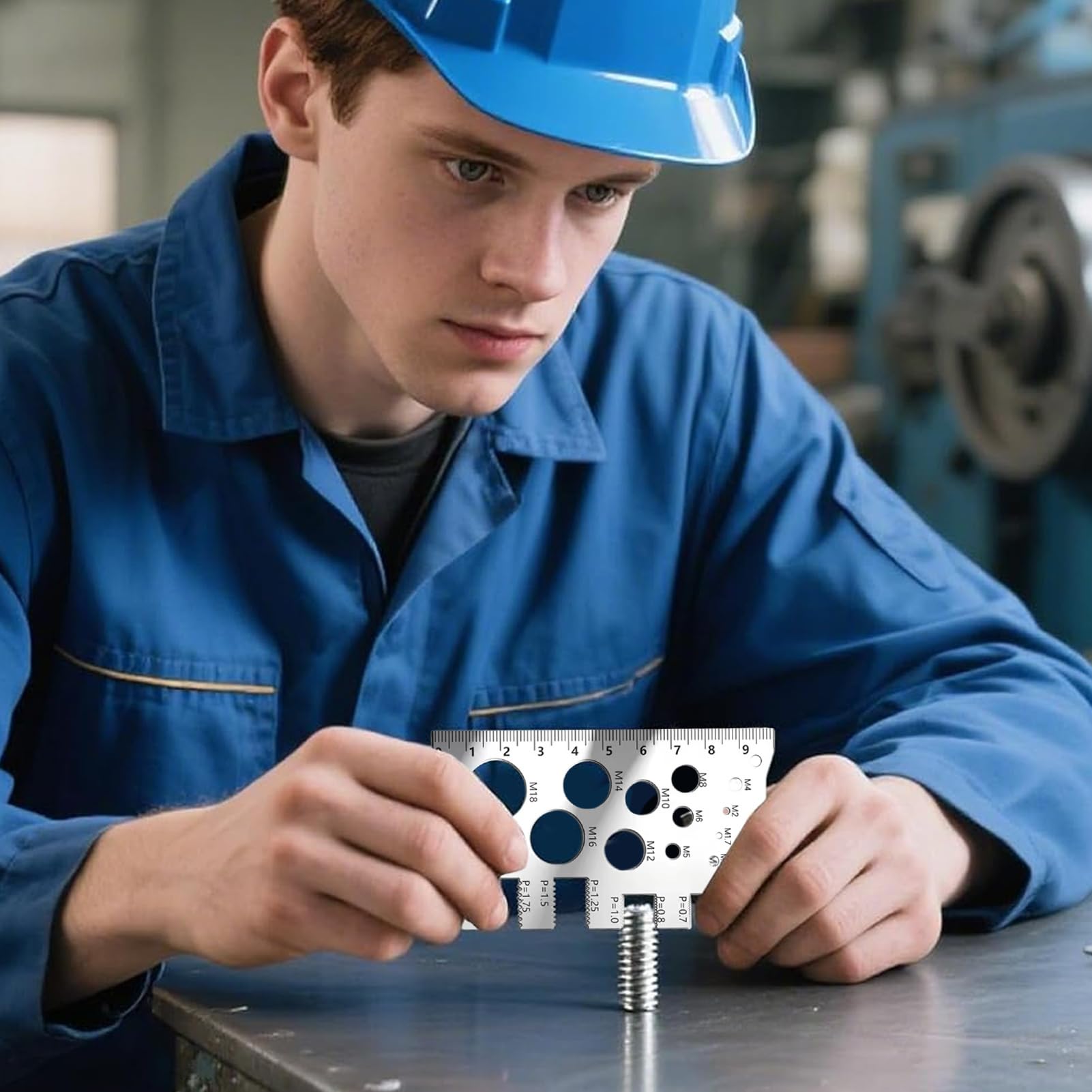 Jauge de Filetage | Règle de Mesure Précise pour Boulons,Règle de Filetage en Acier Inoxydable pour Garage, Industrie, Automobile, Bricolage, Menuiserie, Construction