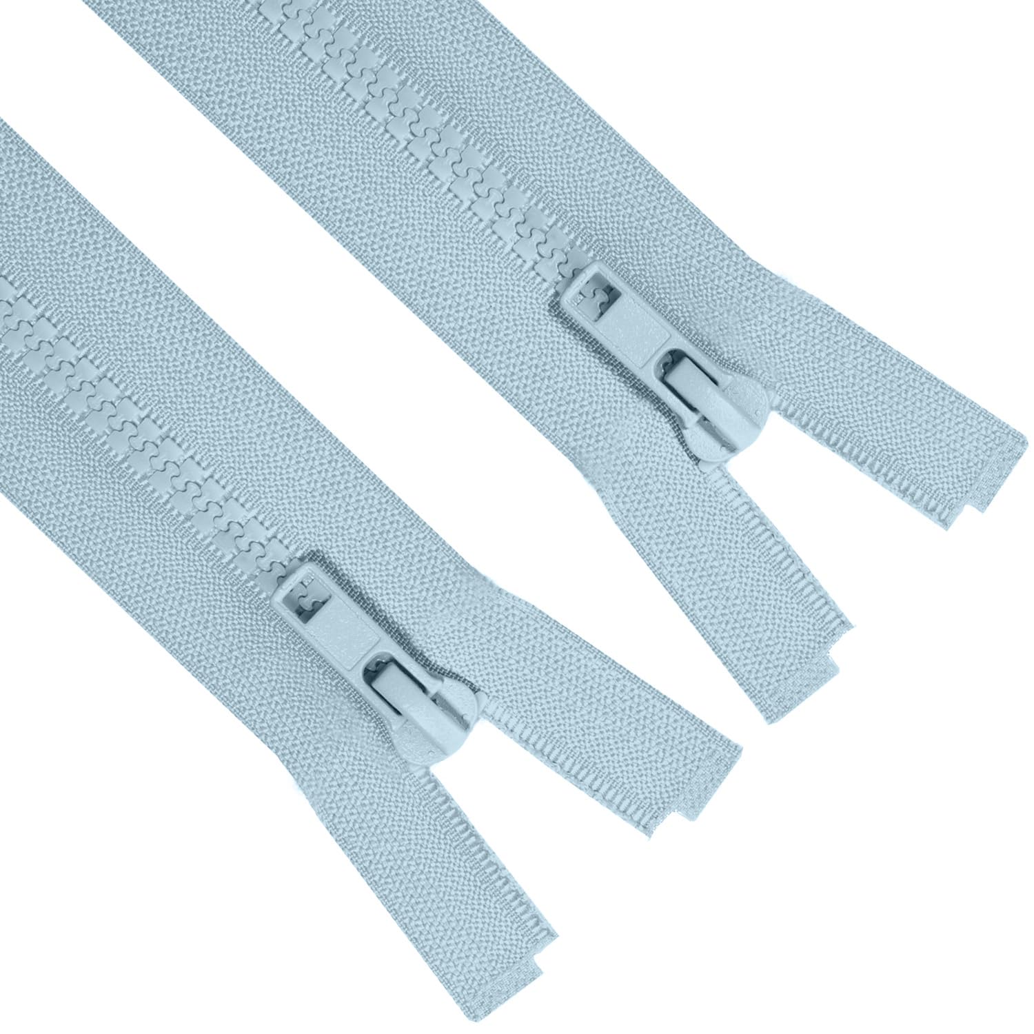 Sawoake 2PCS #5 13 Inch Sueparating Jacket Zippers for Sewing Coats Jacket Zipper Light Blue Molded Plastic Zippers Bulk Tailor DIY Sewing Tools for Garment/Bags/Home Textile