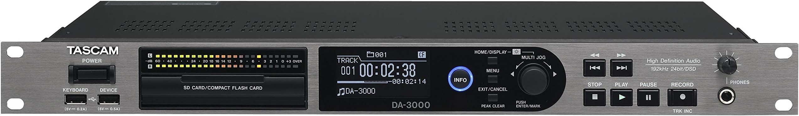 Tascam DA-3000 High Resolution Stereo Master Recorder and AD/DA Converter