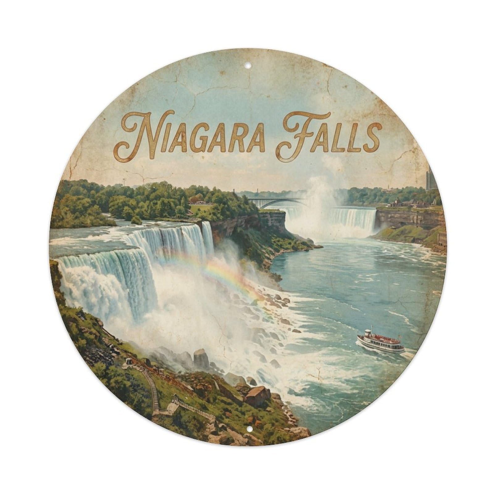 Travel USA Retro Niagara Falls Metal Tin Sign