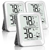 Vista 8 de Paquete de 3 Termómetros de Habitación Higrómetros de Interior para el Hogar, Sensor Digital Mini Calibrador Medidor de Humedad, Monitor